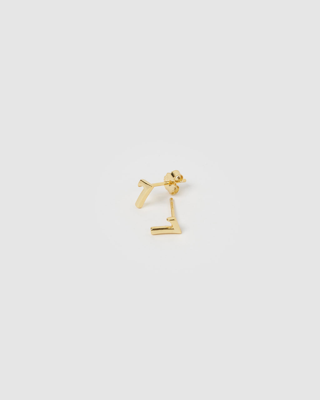 Izoa Number 7 Stud Earrings Gold