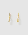 Izoa Number 8 Huggie Earrings Gold