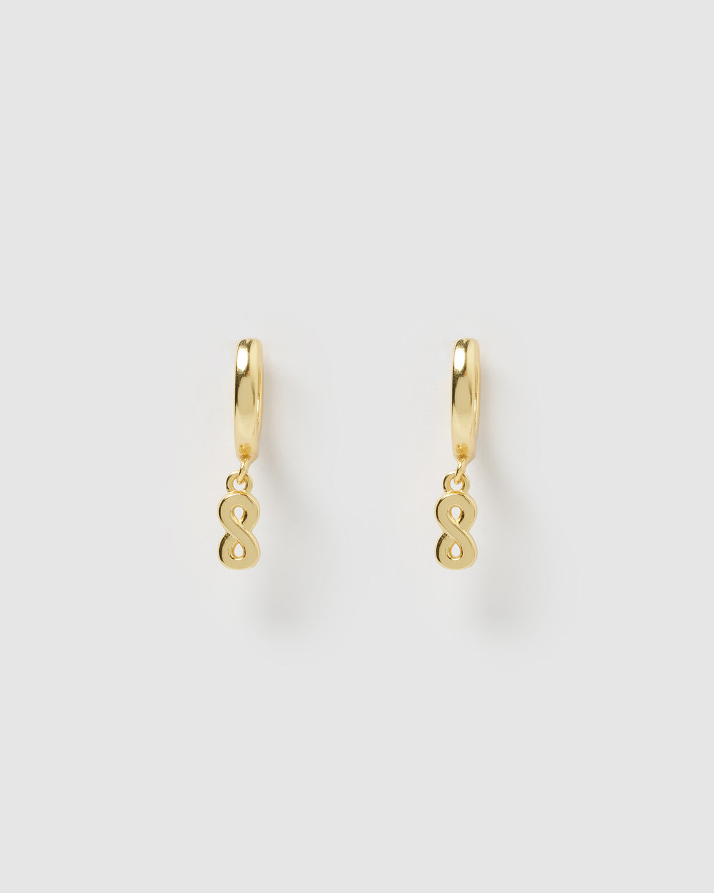 Izoa Number 8 Huggie Earrings Gold