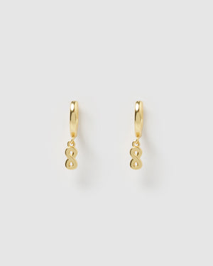 Izoa Number 8 Huggie Earrings Gold