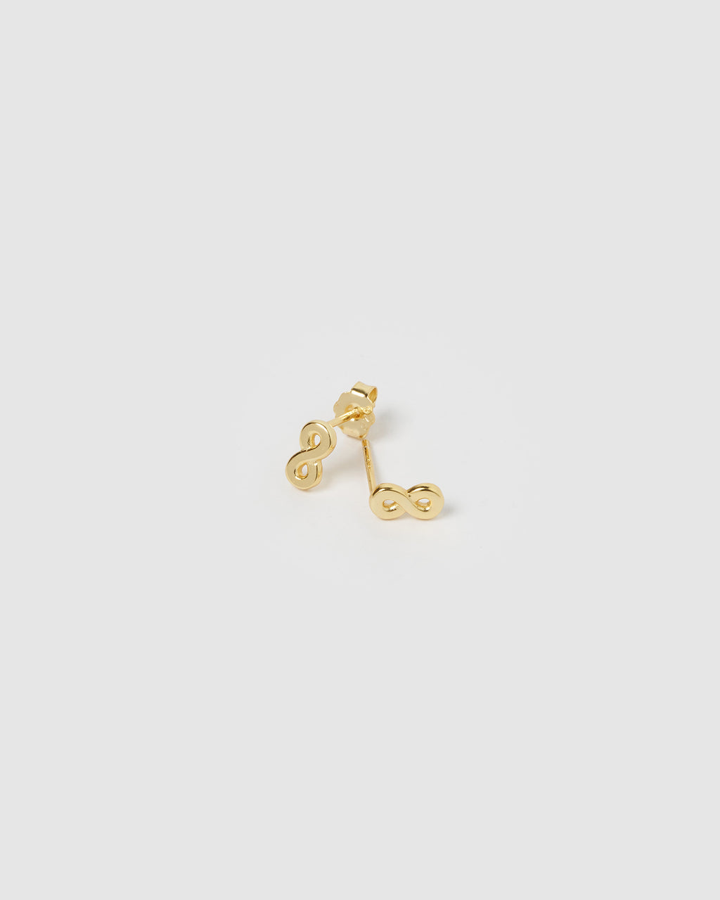 Izoa Number 8 Stud Earrings Gold