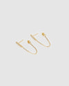 Izoa Sandra Drop Stud Earrings Gold