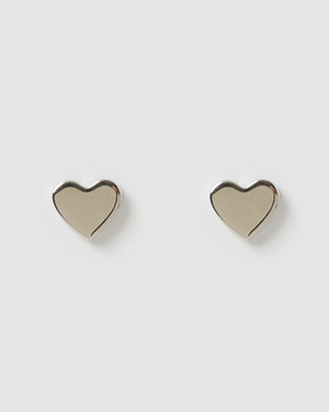 Izoa Kids Heart Stud Earrings Silver