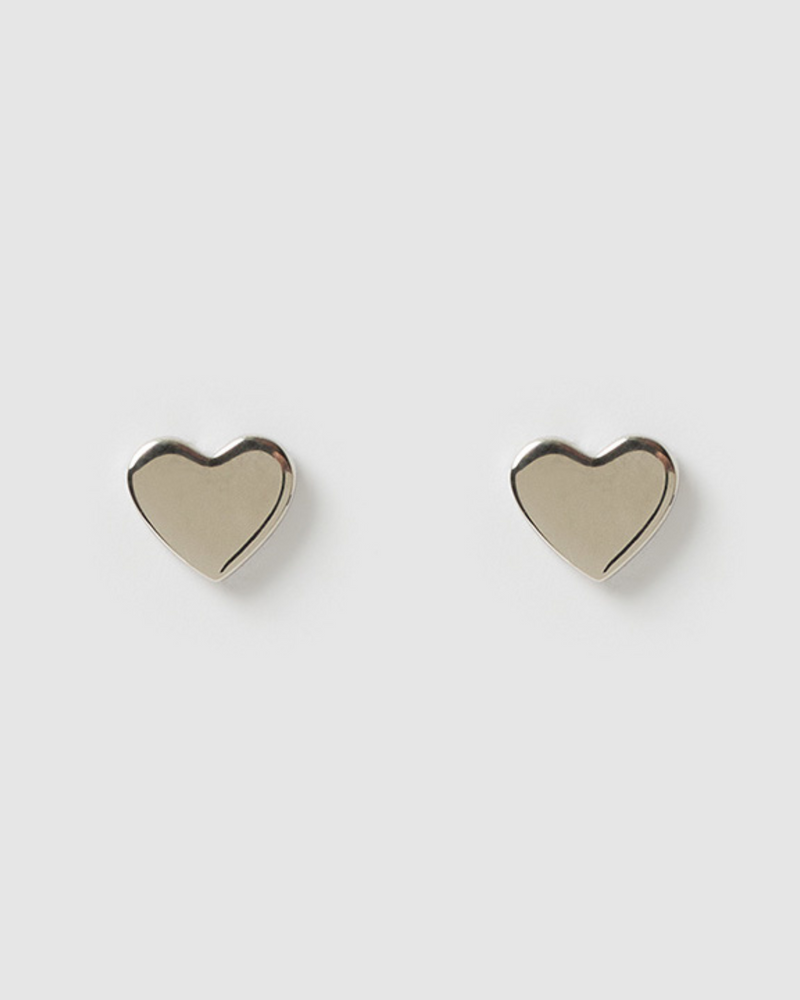 Izoa Kids Heart Stud Earrings Silver
