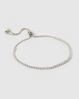 Izoa Silver Crystal Tennis Bracelet