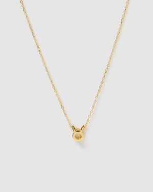 Izoa Taurus Star Sign Symbol Necklace Gold