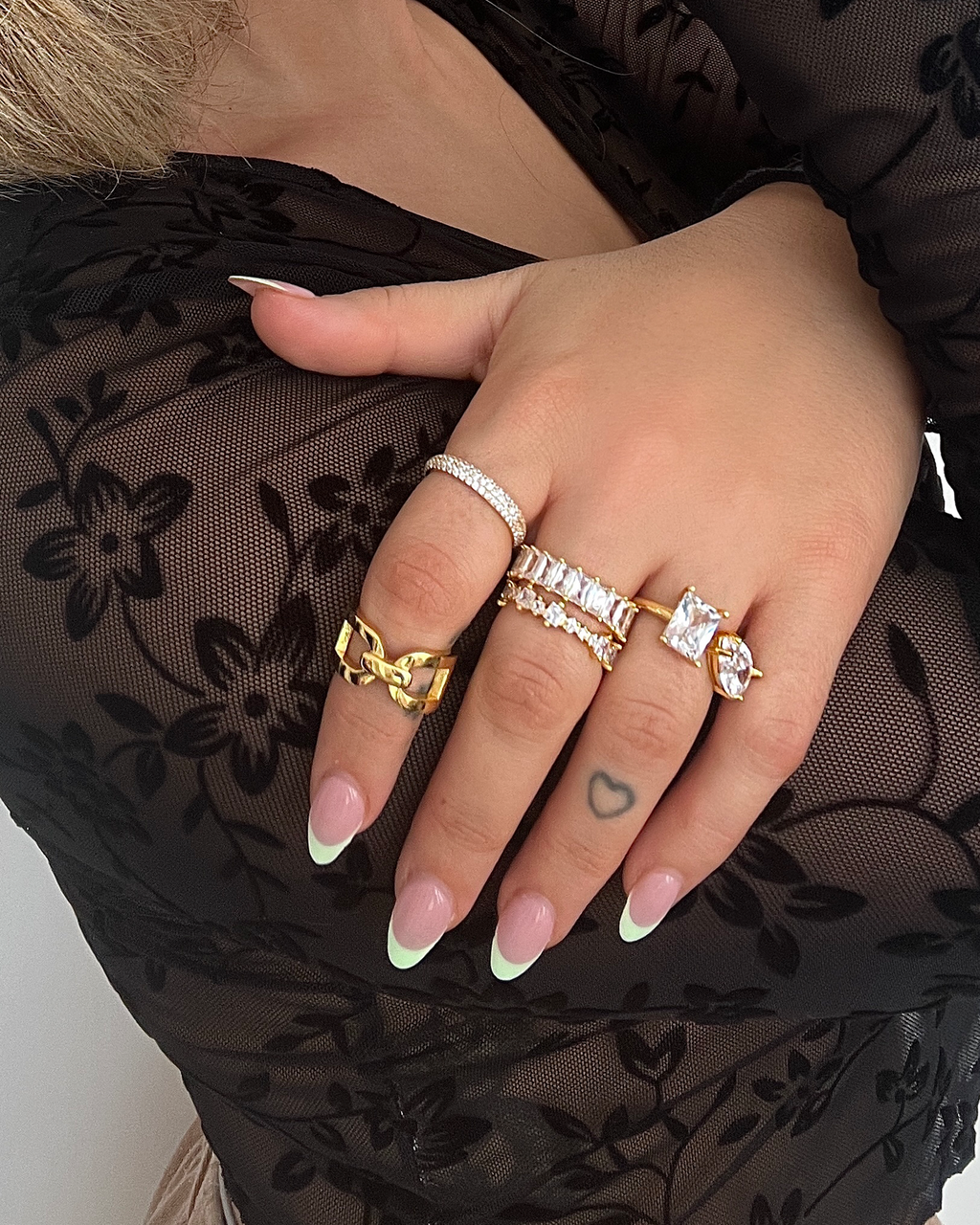 Izoa Lyla Ring Gold Clear